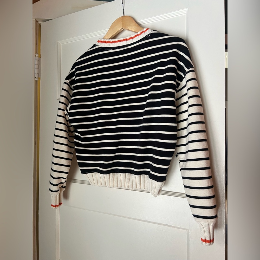 Anthropologie Maeve striped crop sweatshirt - Picture 9 of 9